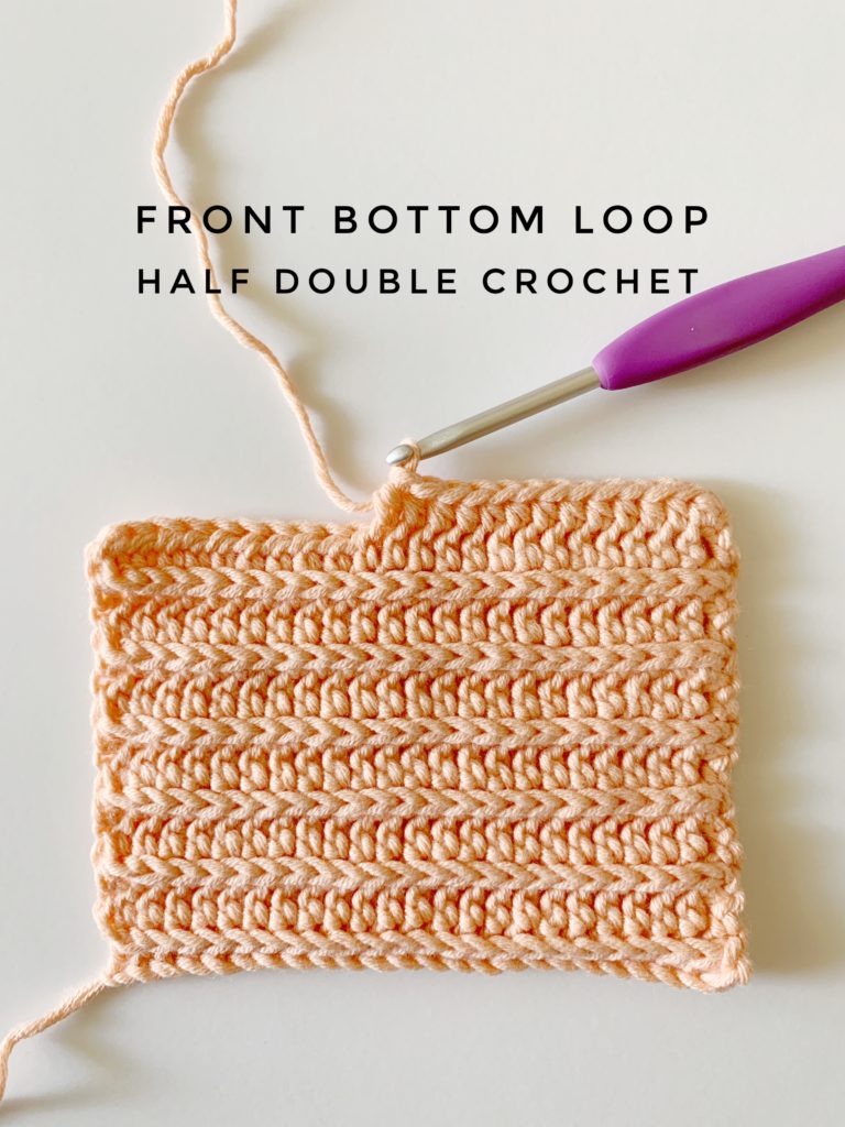 front bottom loop half double crochet