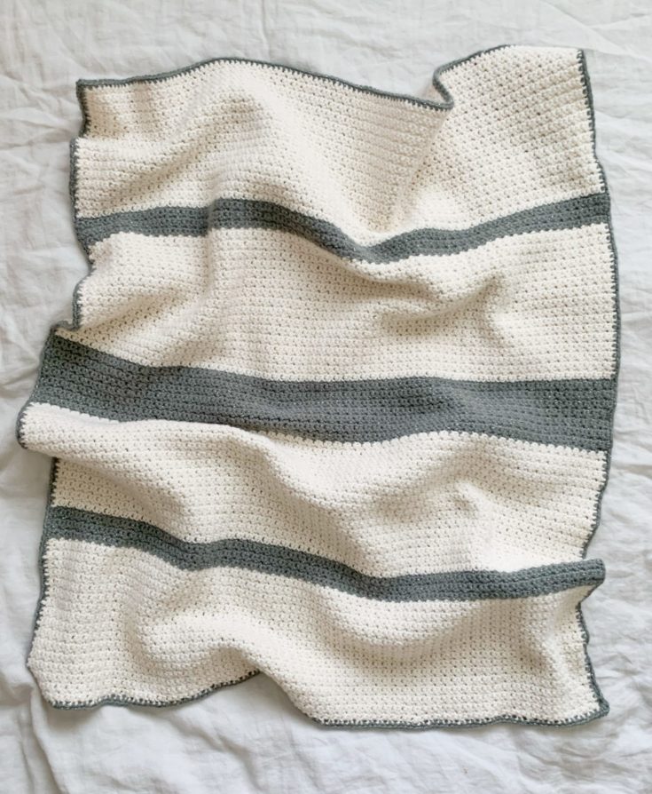 Crochet Beginner Grit Stitch Baby Blanket