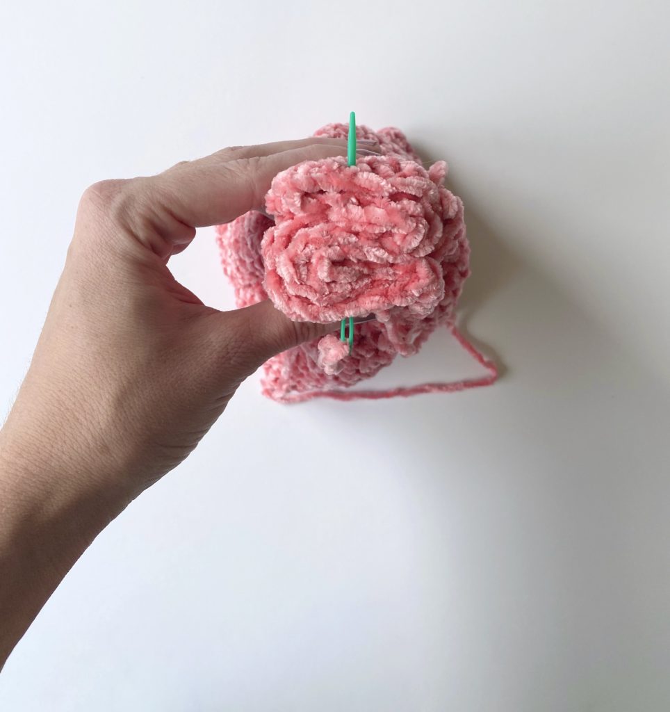crochet headband in progress