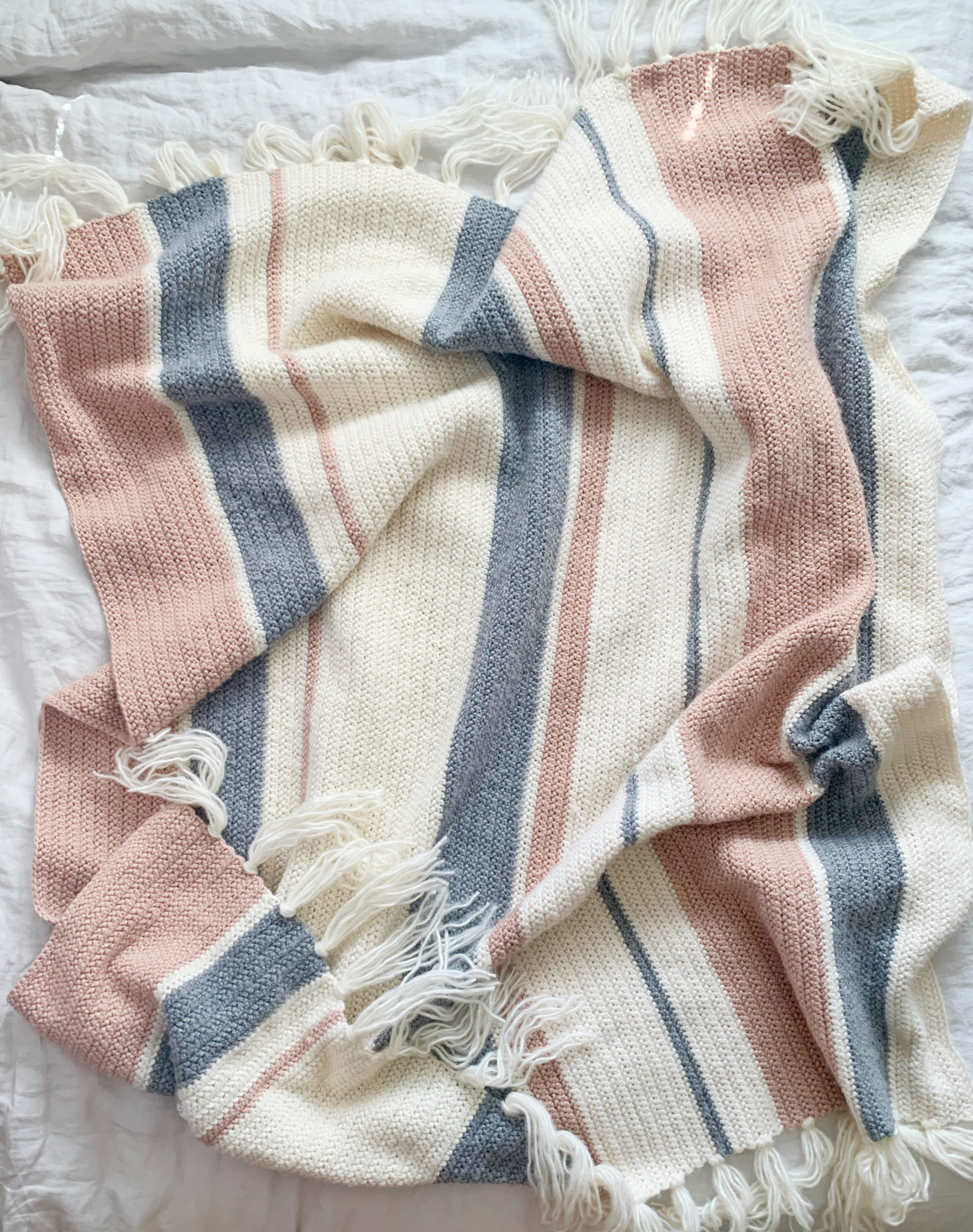 Crochet Mixed Stripes Baby Blanket - Daisy Farm Crafts