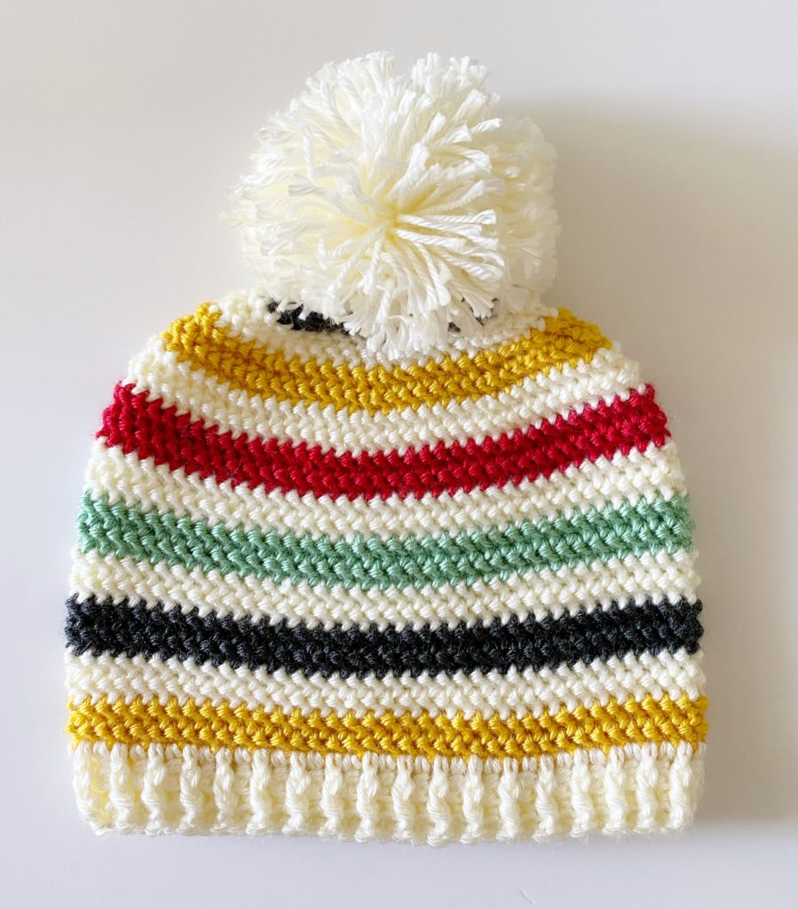 vintage stripes crochet hat