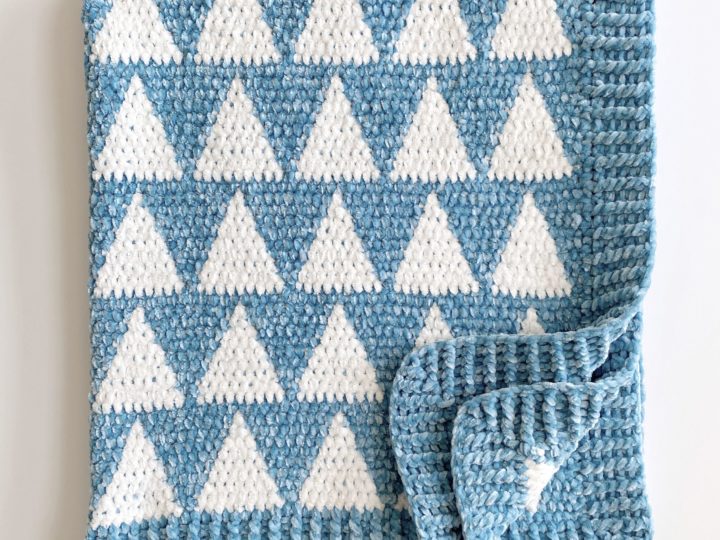 Crochet Velvet Stacked Triangles Blanket Pattern
