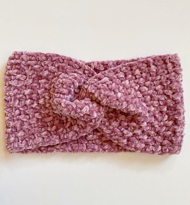 Crochet Mini-Basketweave Velvet Twist Headband - Daisy Farm Crafts