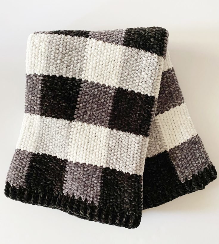 Crochet Velvet Buffalo Check Gingham