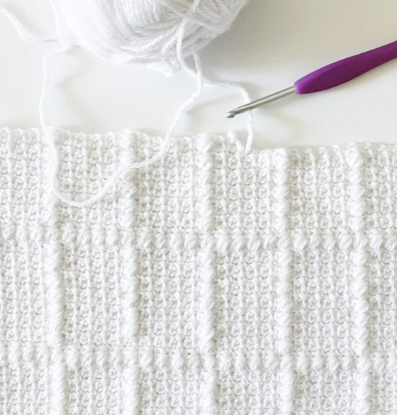 Crochet Windowpane Puff Baby Blanket - Daisy Farm Crafts