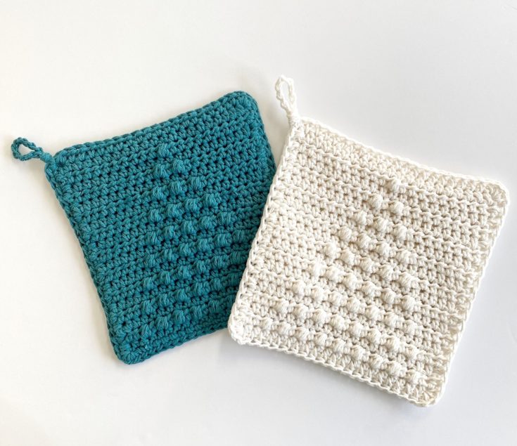 Crochet Christmas Tree Puff Hot Pad