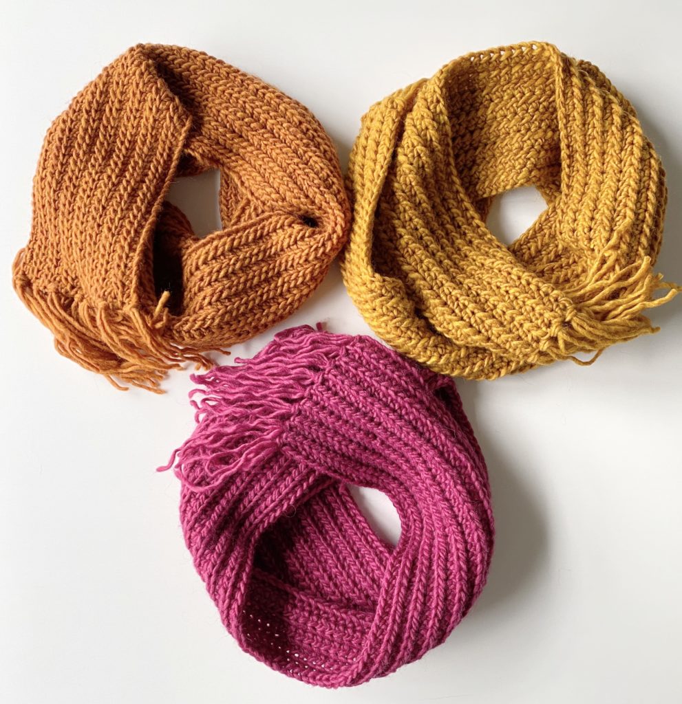 crochet colorful scarves