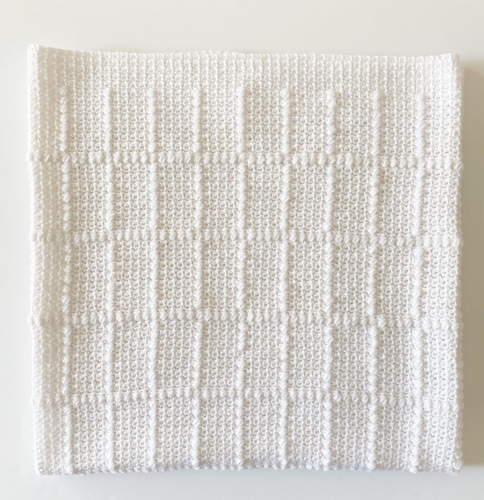 windowpane puff crochet blanket