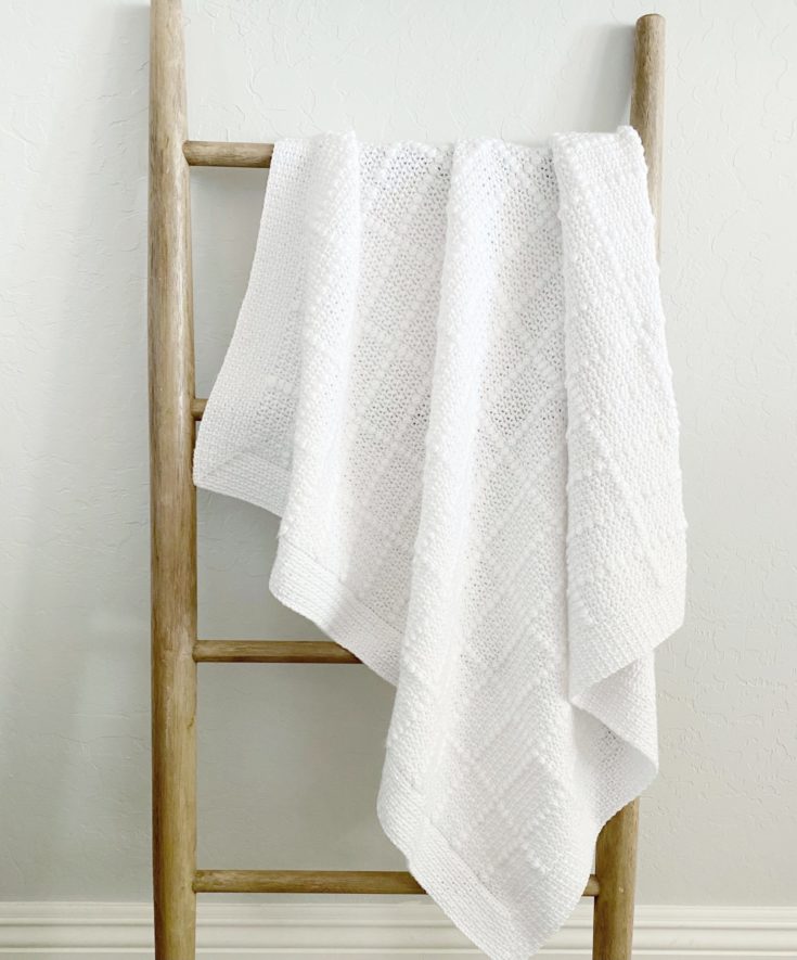 Crochet Windowpane Puff Baby Blanket
