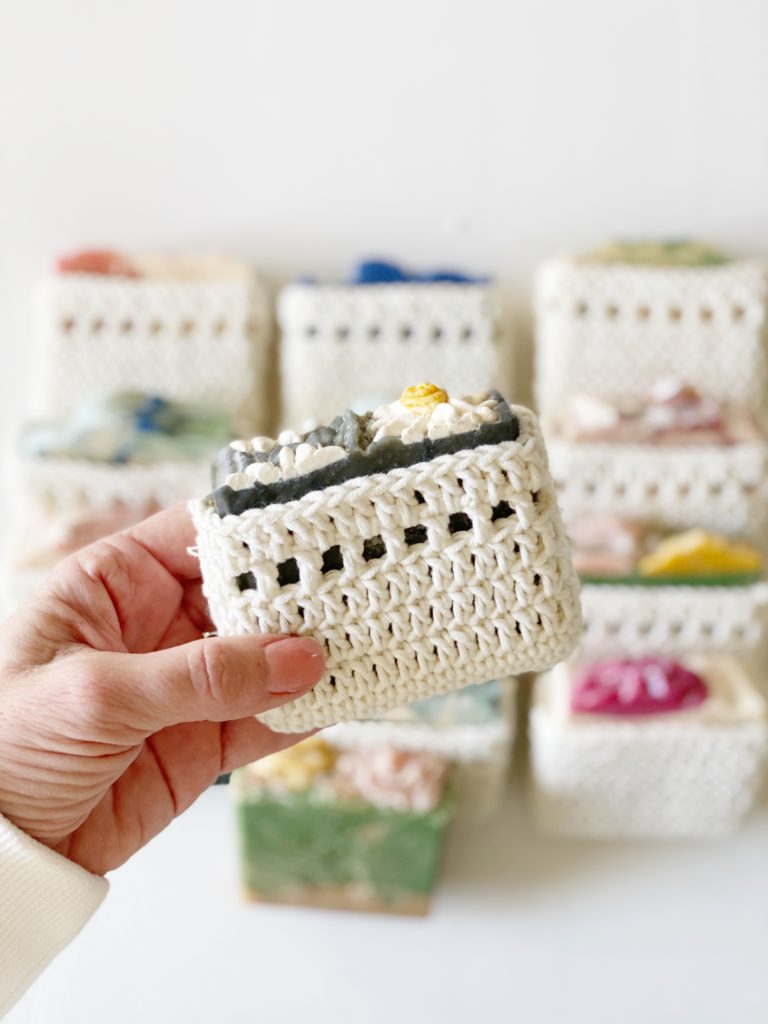 crochet soap pocket