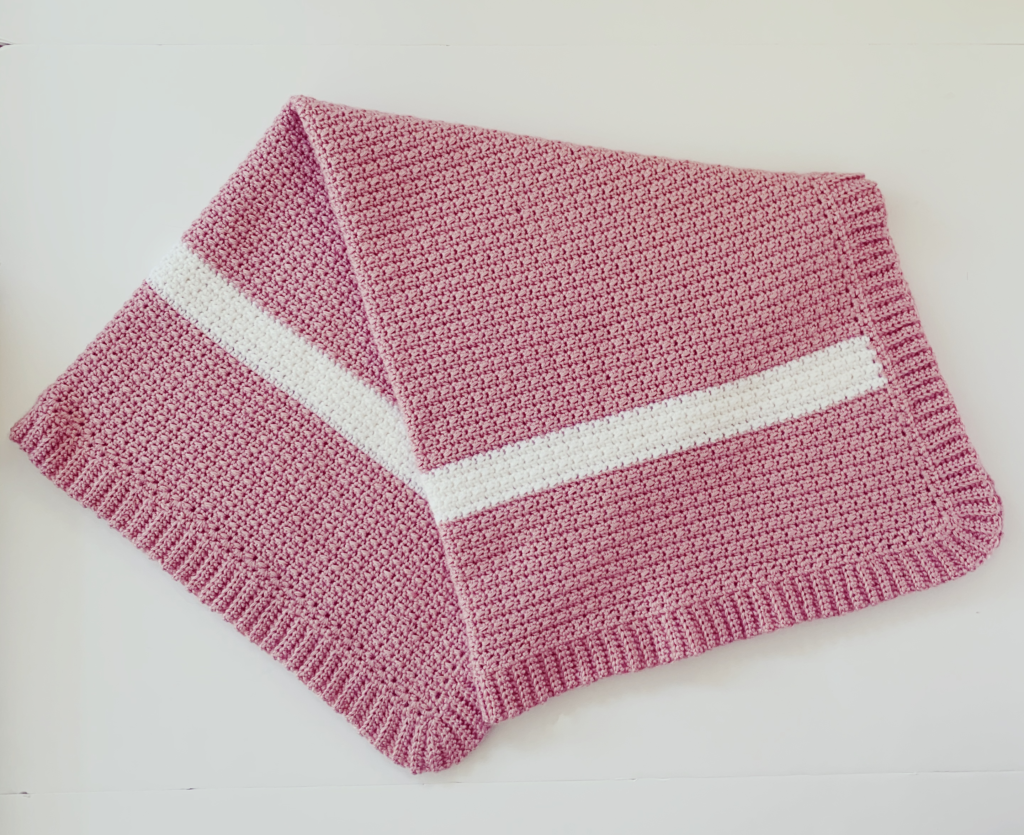 simple pink crochet blanket