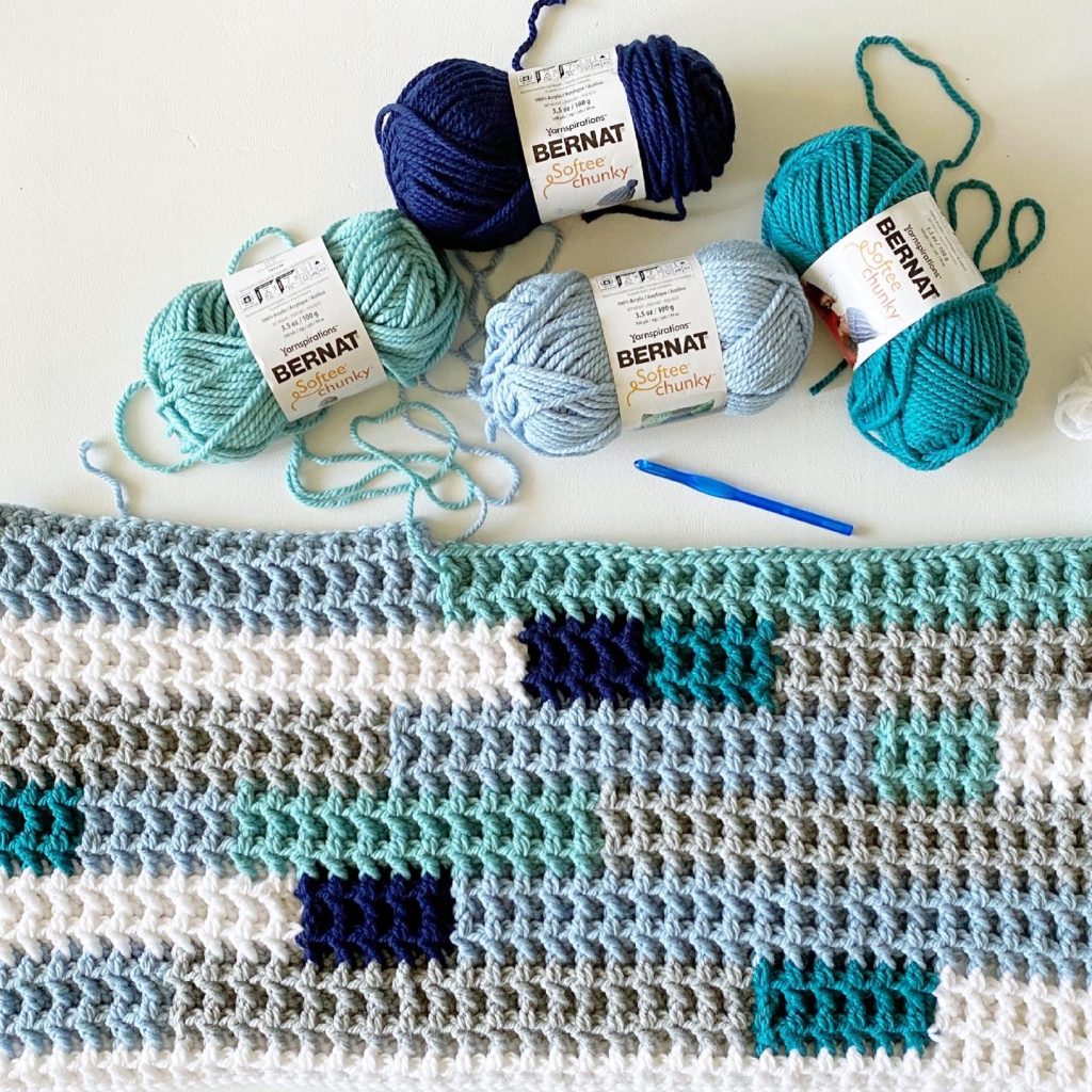 crochet playmat in progress