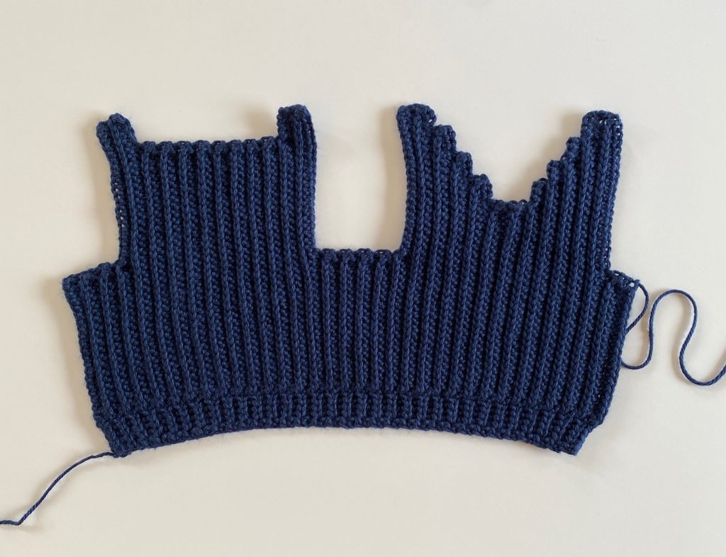 crochet sweater vest in progress