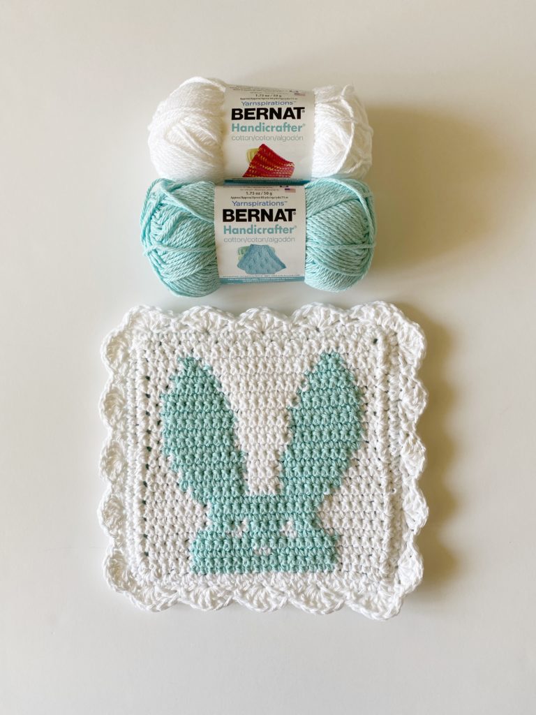 bunny crochet hot pad