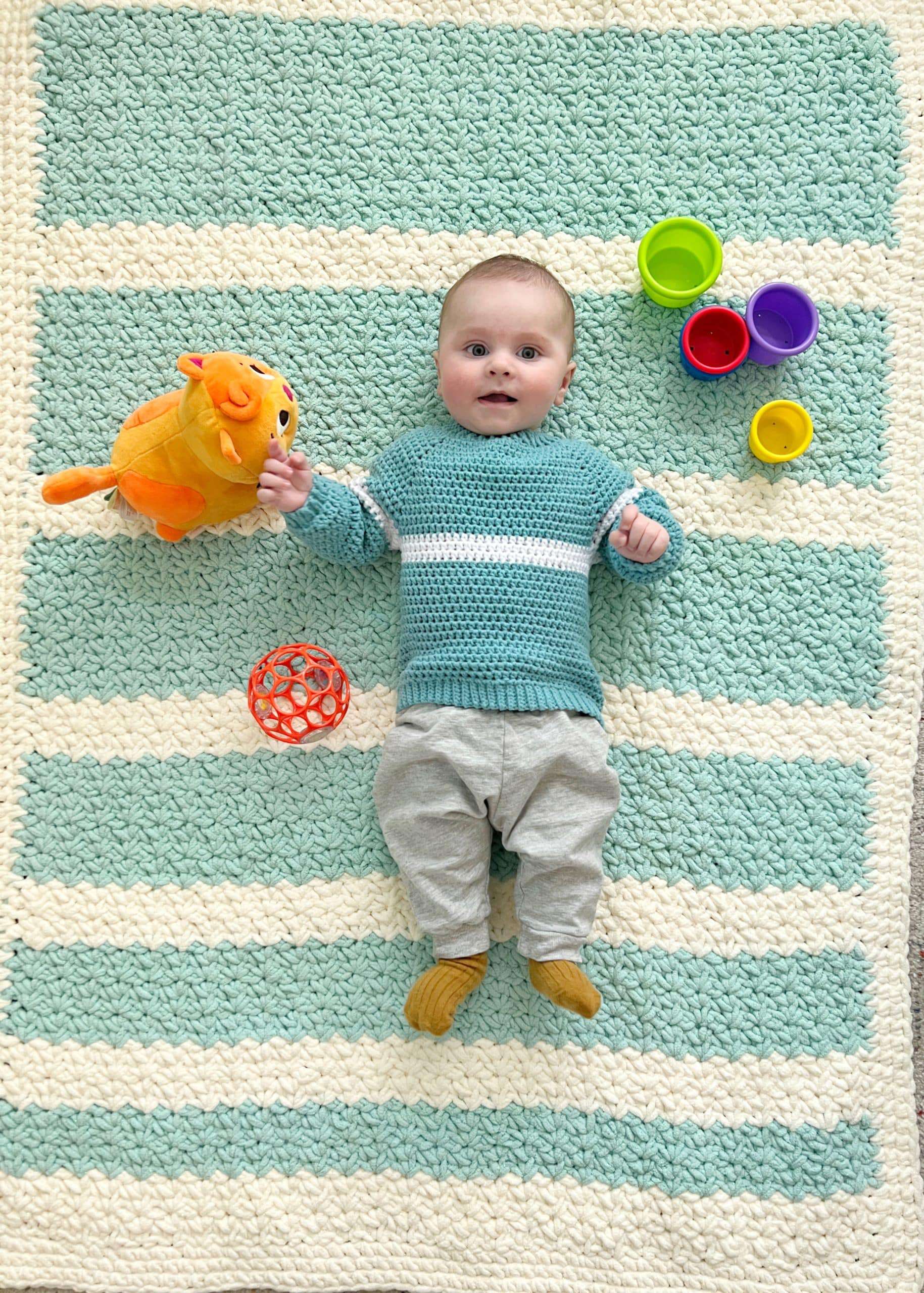 Crochet Bernat Blanket Big Playmat - Daisy Farm Crafts