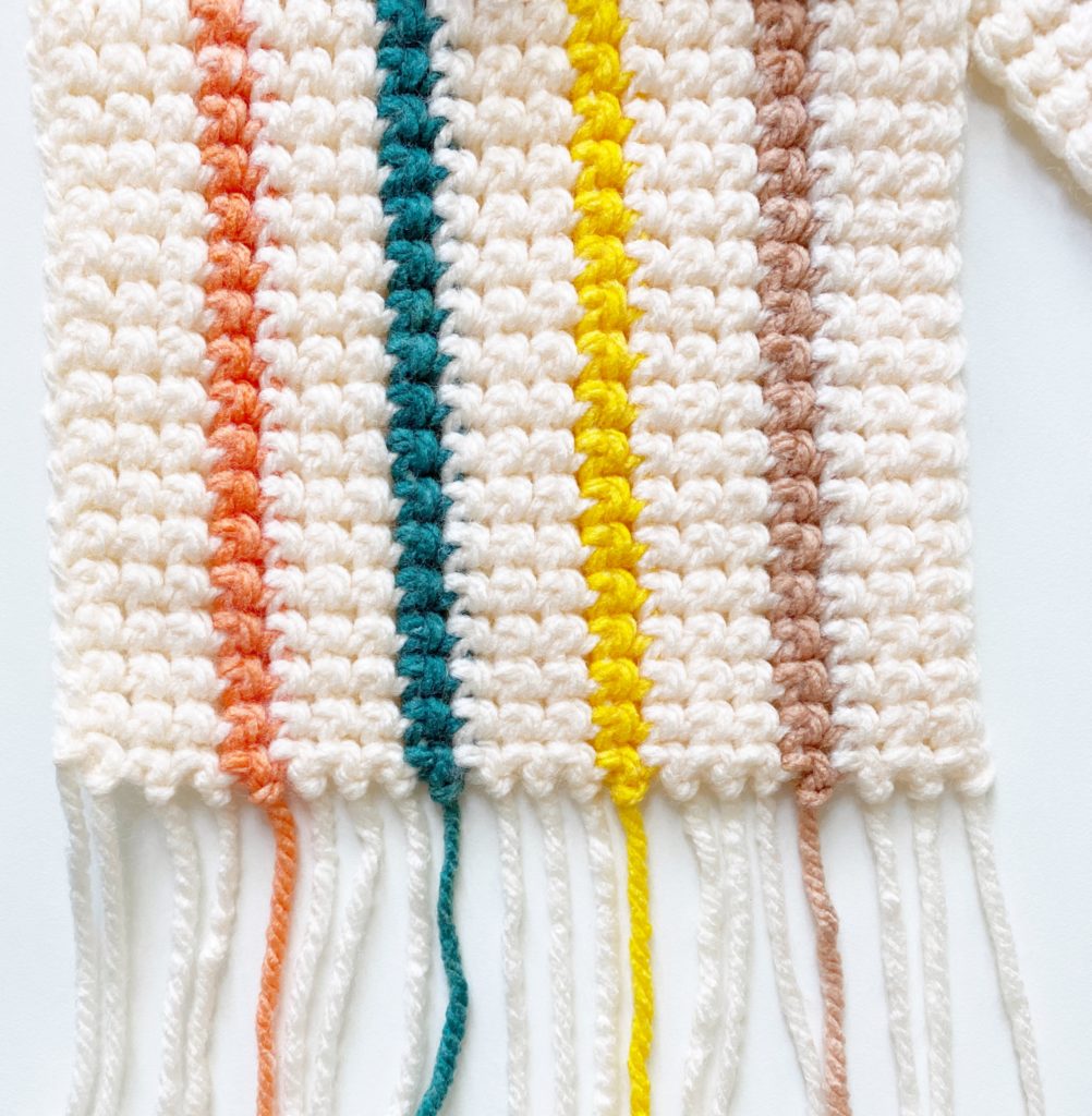 colorful striped crochet scarf