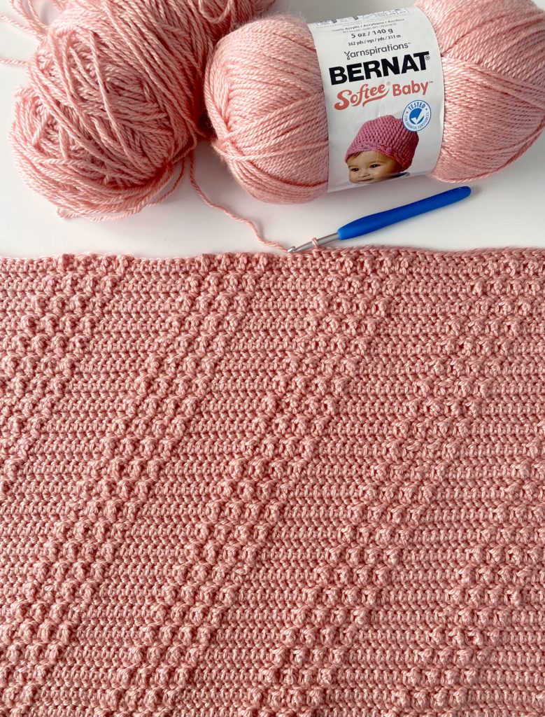diagonal stripes textured crochet blanket in progress