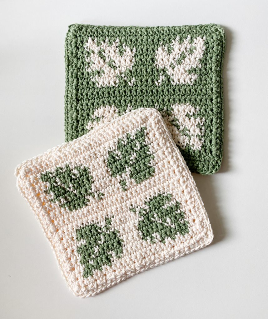 crochet hot pads with leaves