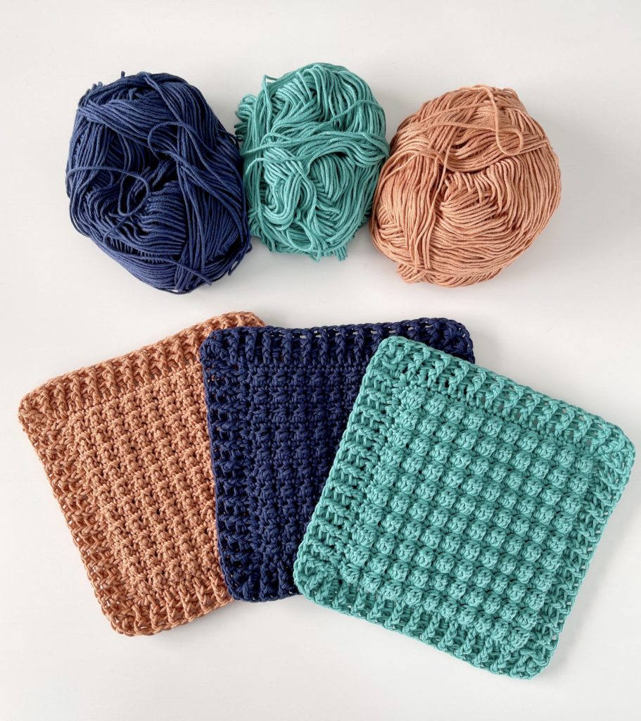 crochet textured hot pads