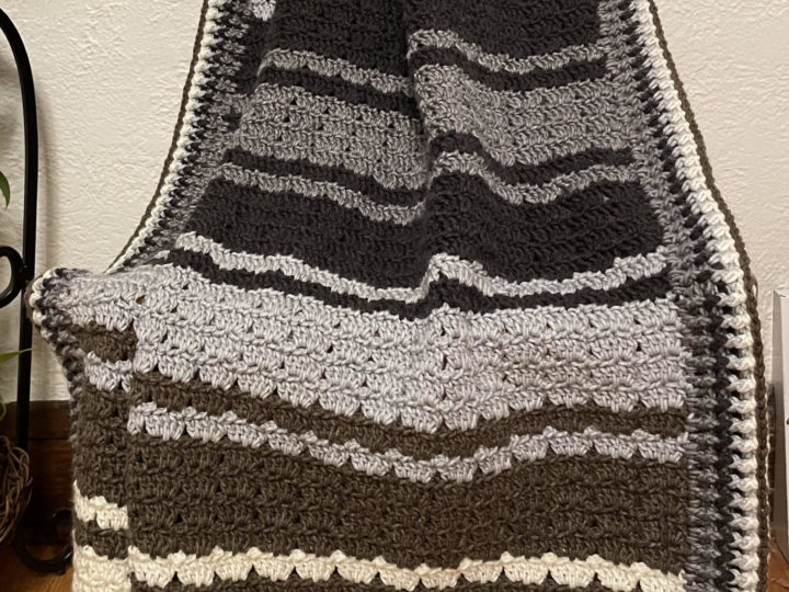 Anchored Boxed Block Stitch Blanket by Betsy Desmond