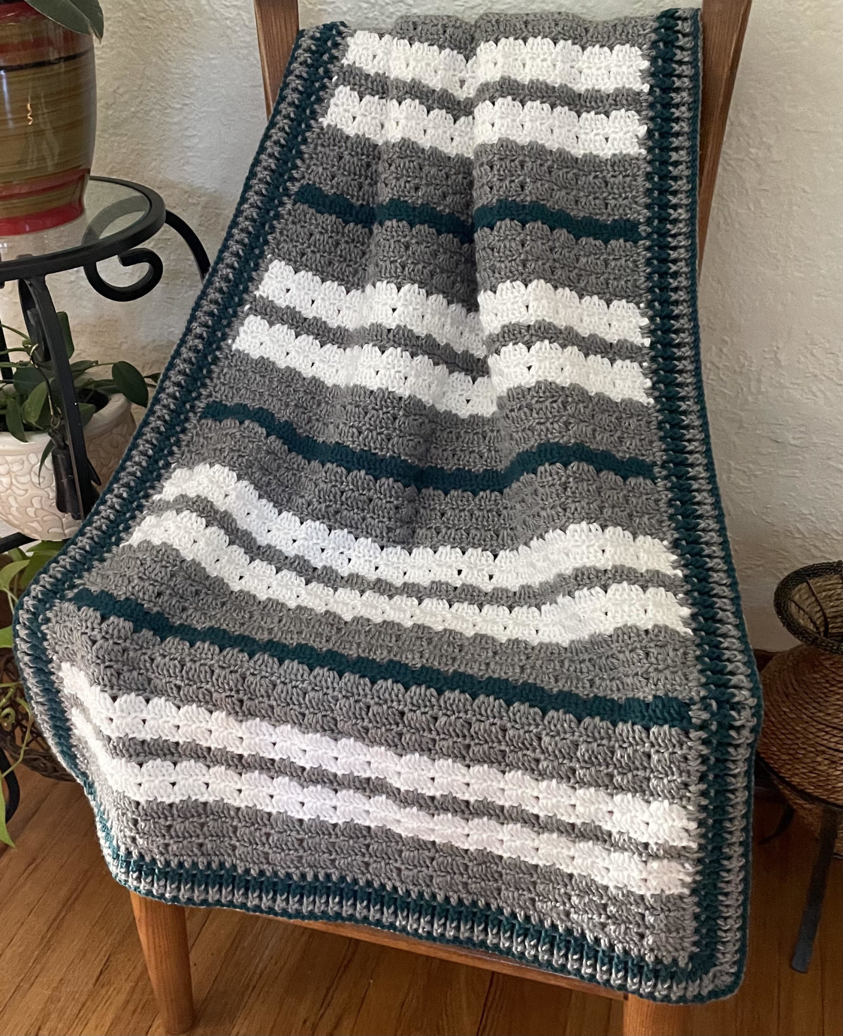 Anchored Boxed Block Stitch Blanket by Betsy Desmond - Daisy Farm Crafts