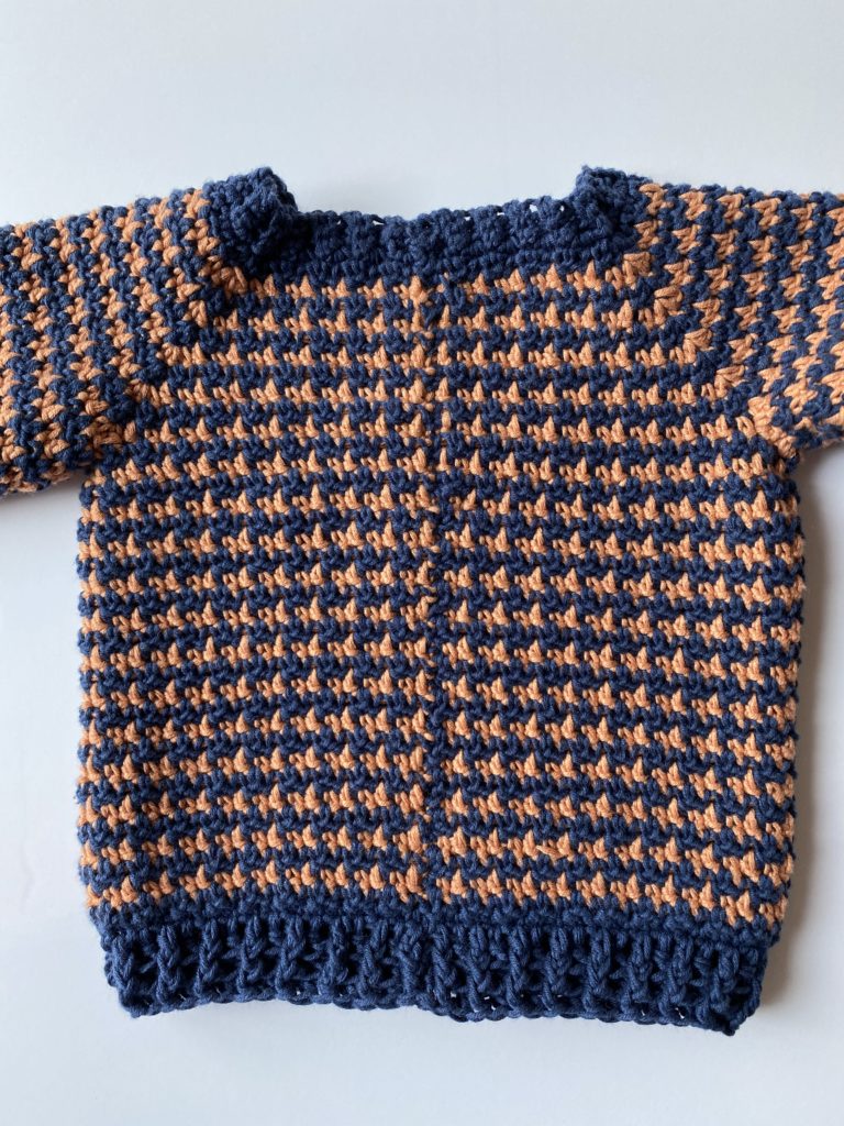 back of crochet sweater