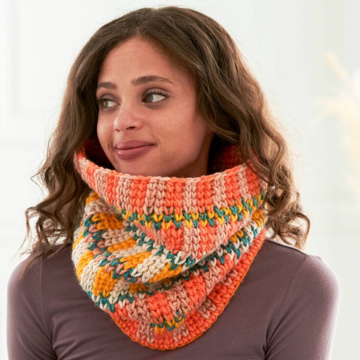 Image for Caron Fair Isle Crochet Cowl from Yarnspirations
