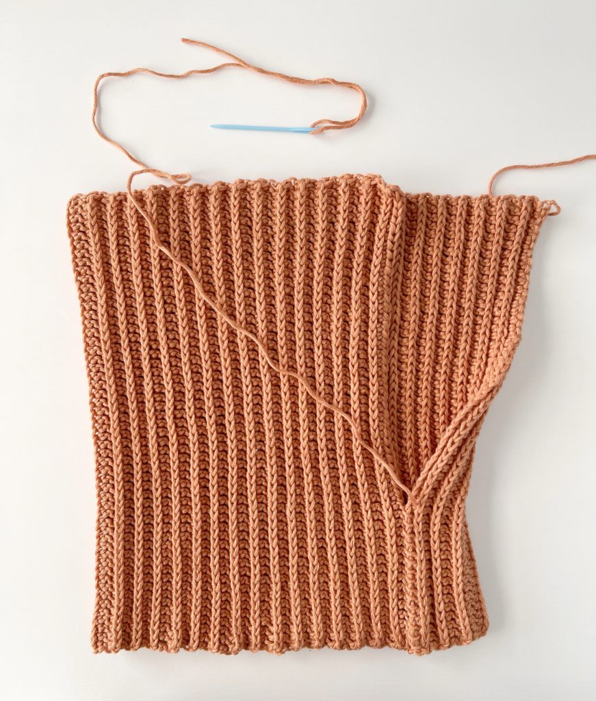 orange cotton crochet rectangle