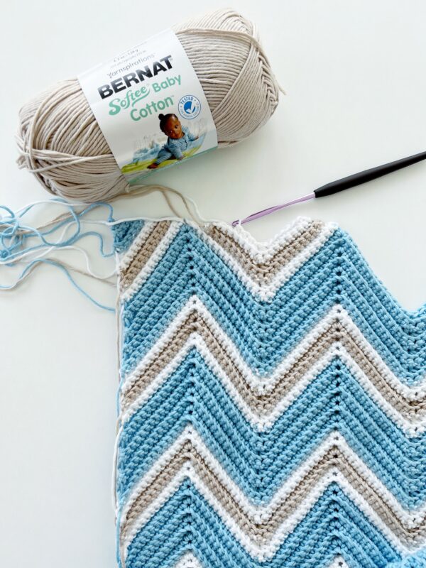 crochet blanket and hook