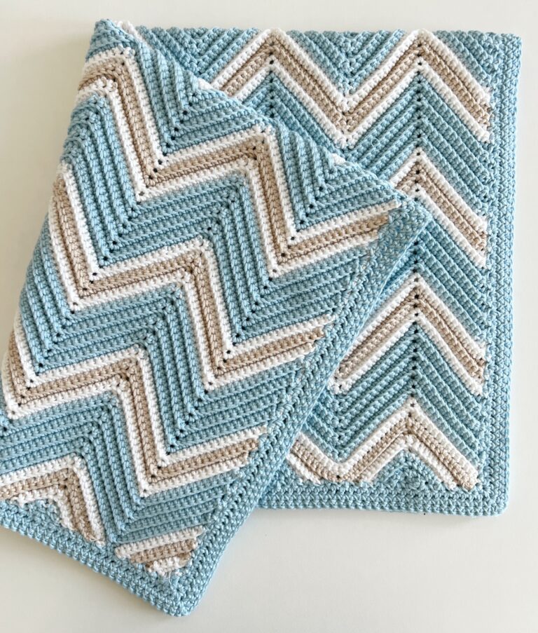 Crochet Squared-Off Chevron Baby Blanket - Daisy Farm Crafts