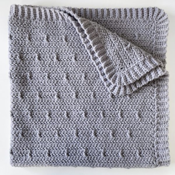 crochet raindrops blanket folded