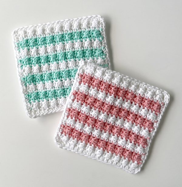 watermelon colors striped hot pads