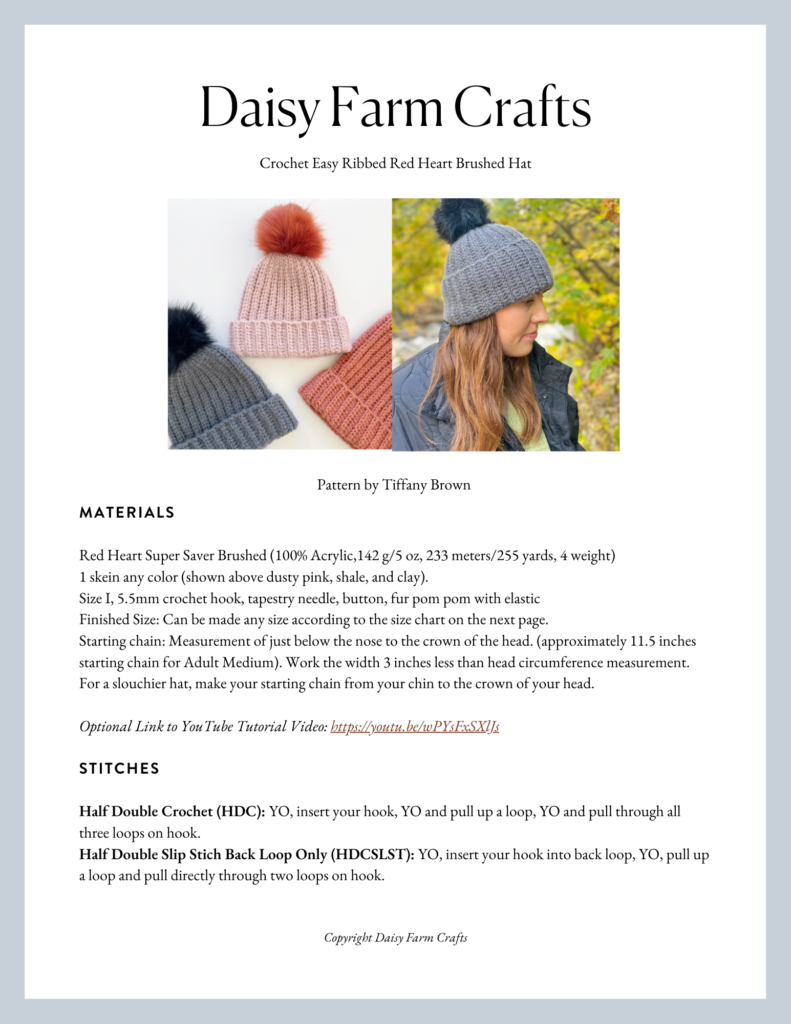 Red Heart Winter Trellis Hat Crochet Kit