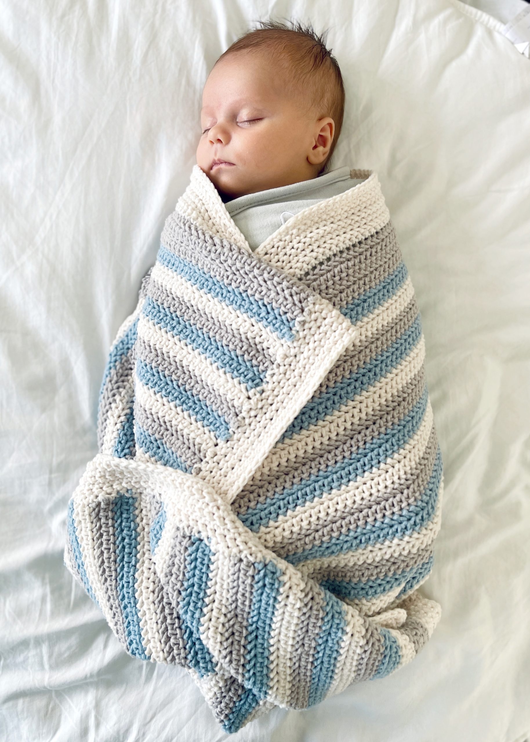 Crochet Baby James Blanket made by Annie Daisy Farm Crafts