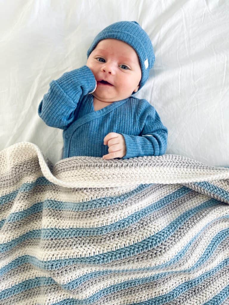 Crochet Baby James Blanket made by Annie Daisy Farm Crafts