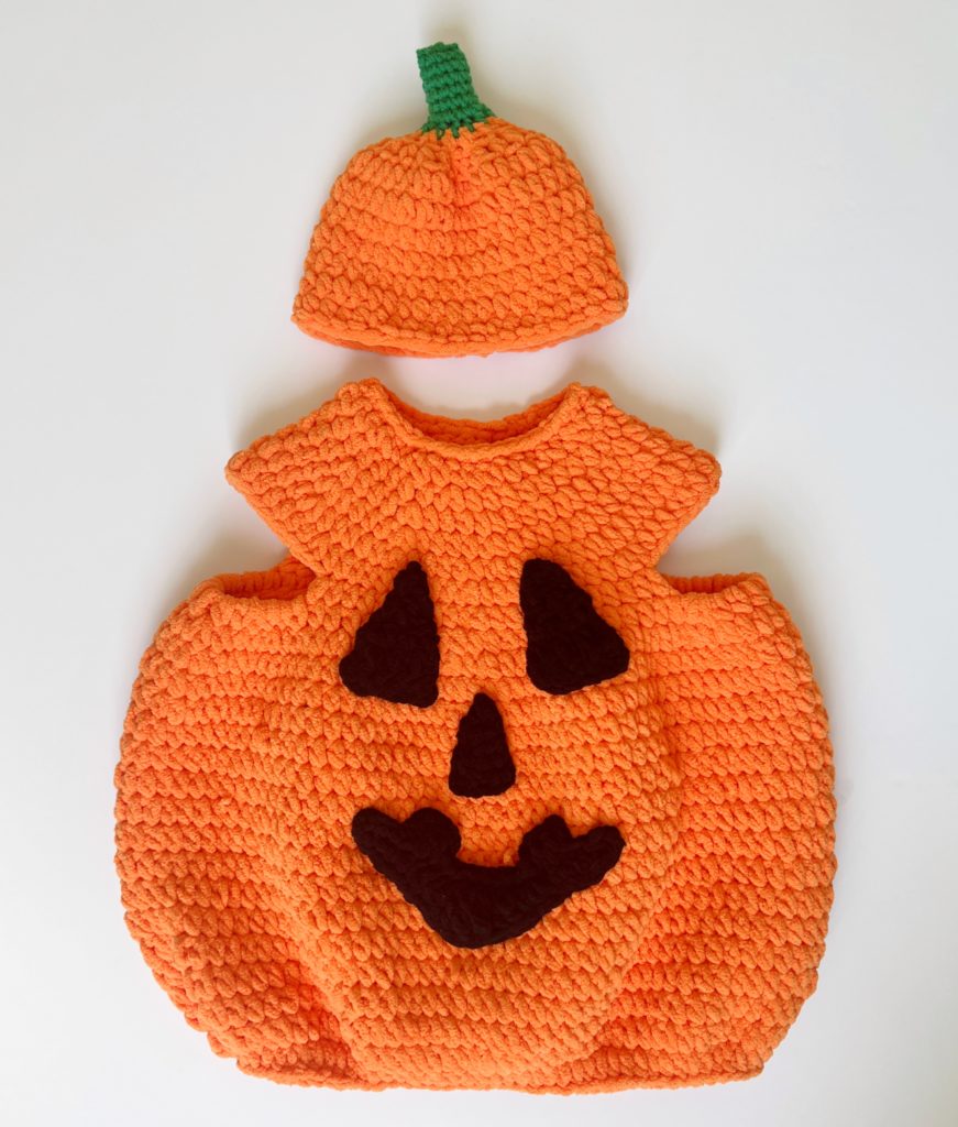 halloween costume pumpkin and hat