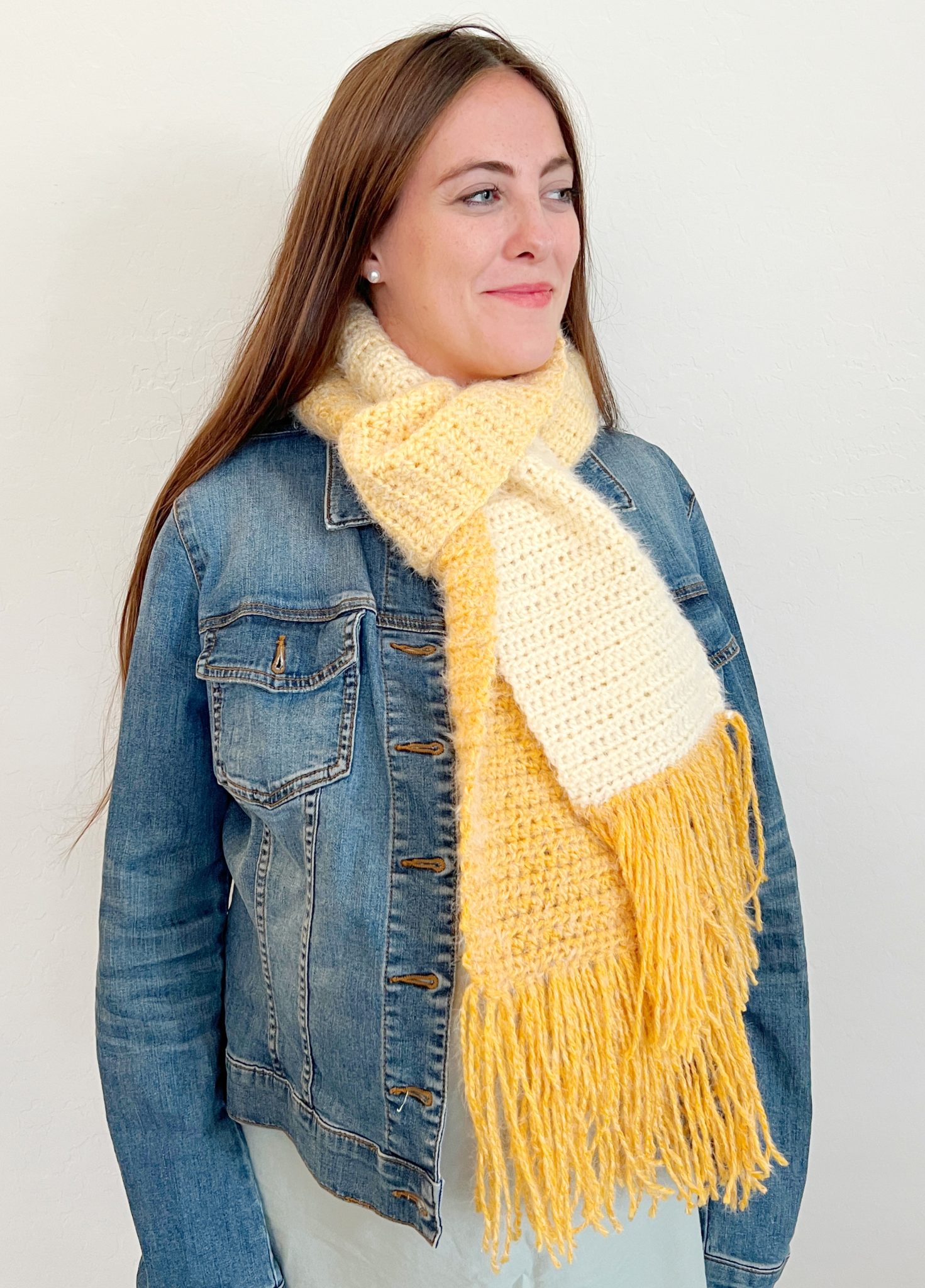 Crochet Caron O'go Colorama Halo Scarf Daisy Farm Crafts