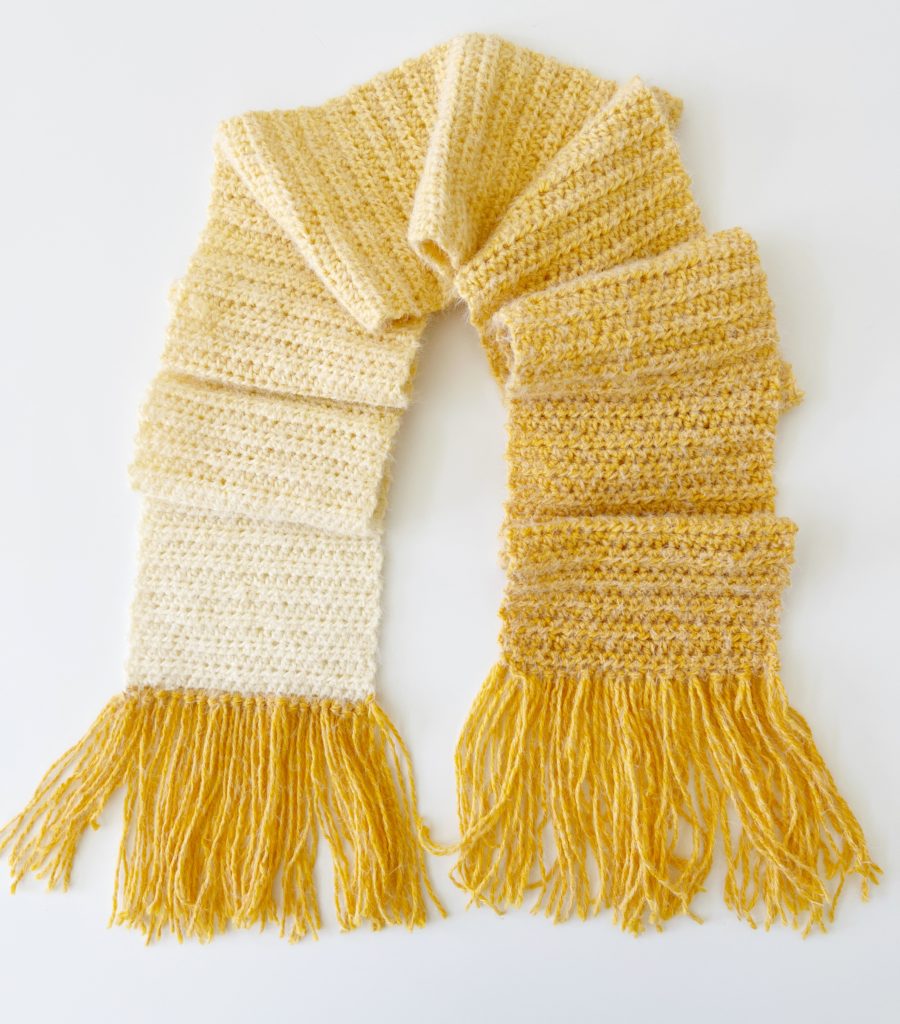 Crochet Ombre Ribbed Scarf - Daisy Farm Crafts