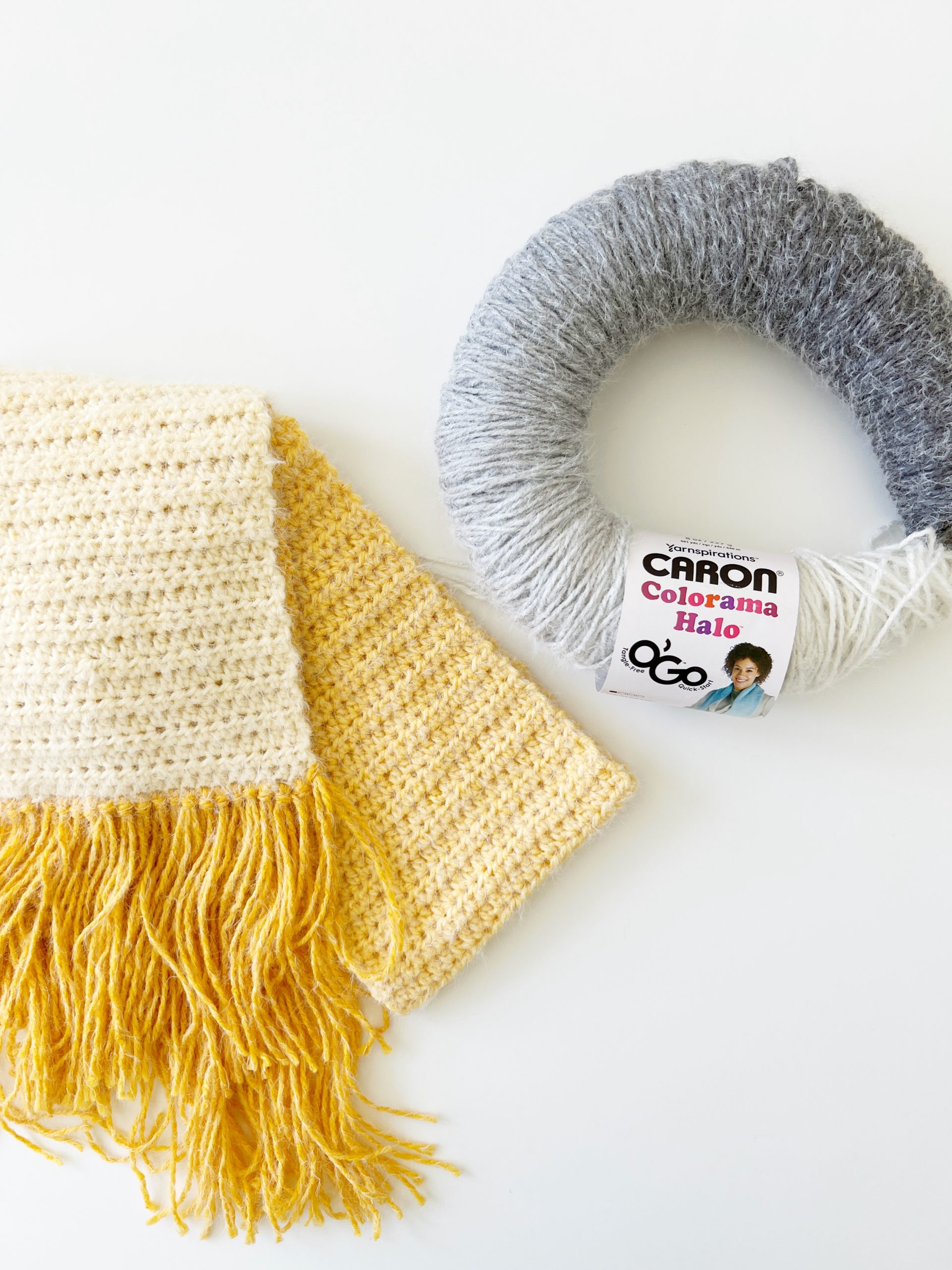 Crochet Caron O'go Colorama Halo Scarf Daisy Farm Crafts