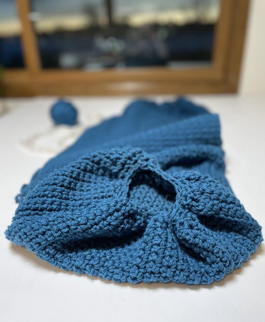 crochet sleeve blue 