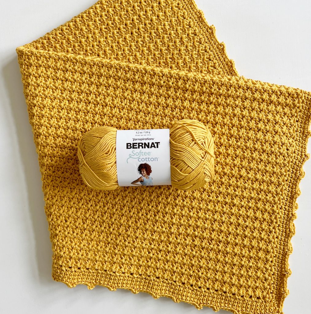 yellow crochet blanket