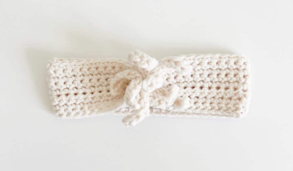 cream crochet headband