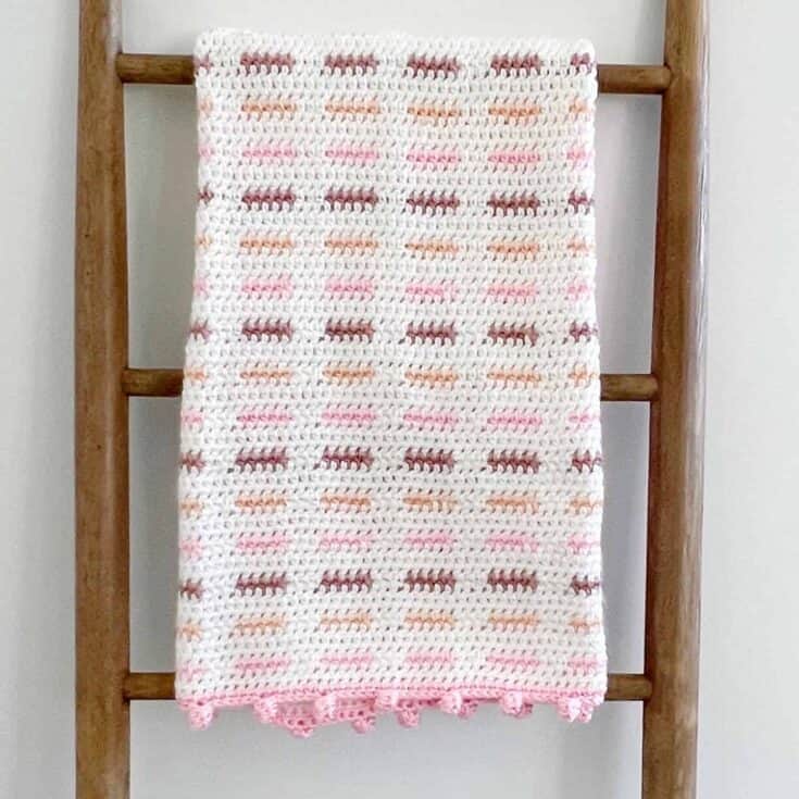 Image for Crochet Mini Dash Baby Blanket with Pom Pom Border