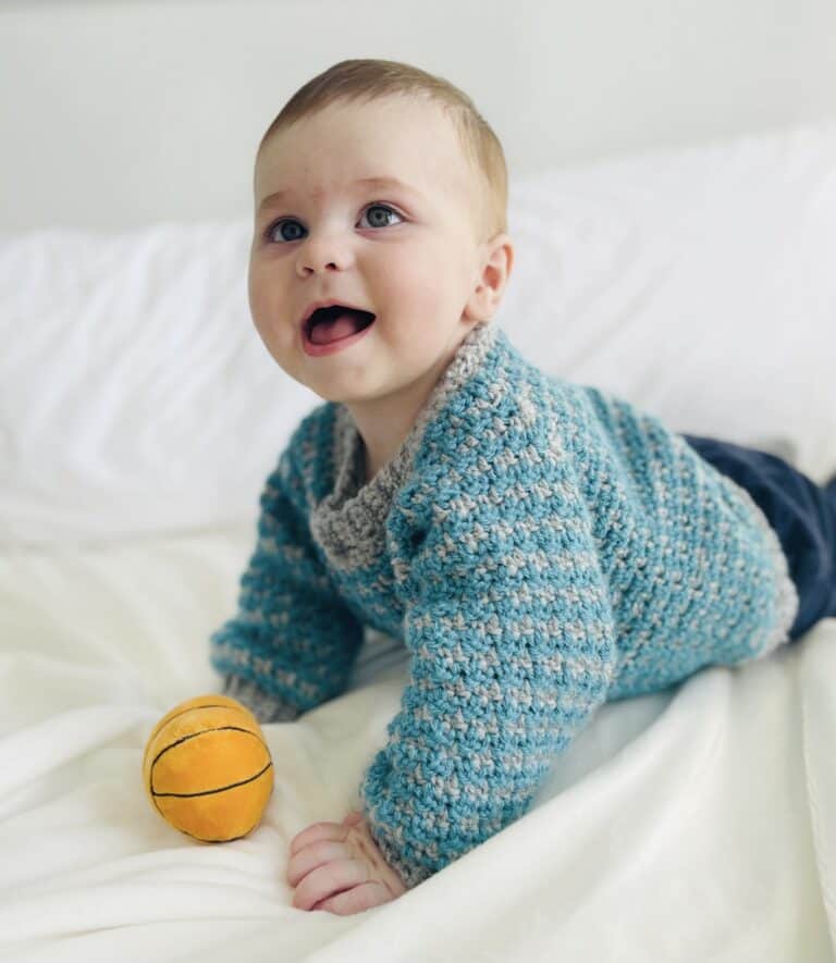 Baby James Houndstooth Sweater - Daisy Farm Crafts