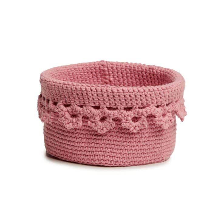 Image for Lily Floral Edge Crochet Basket