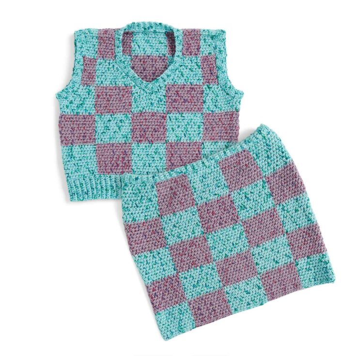 Image for Caron Crochet Check Me Out Vest, XS/S