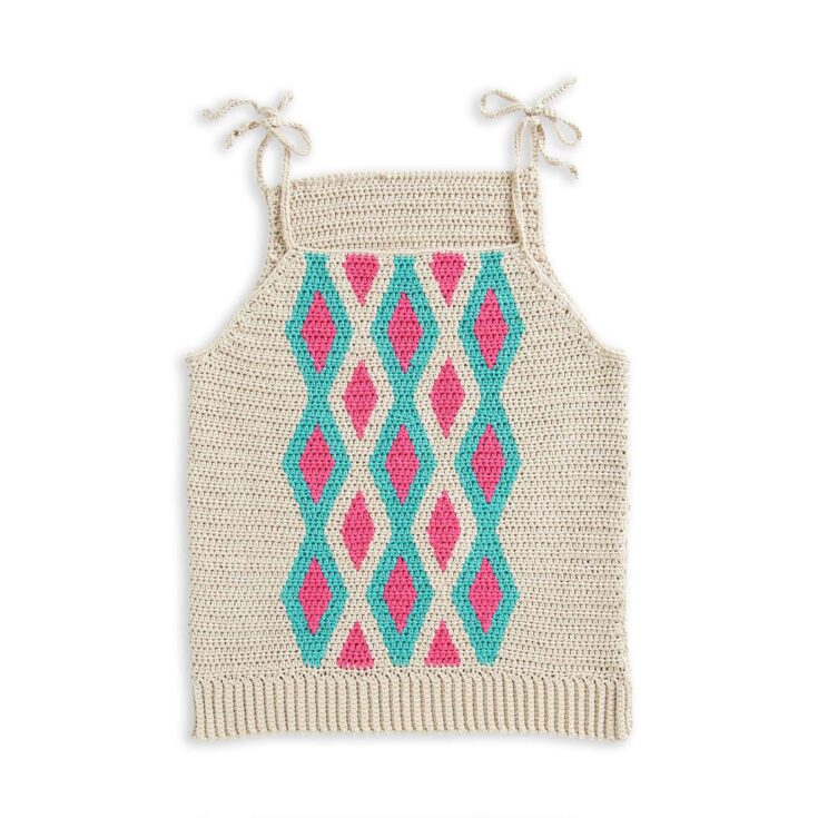 Image for Bernat Argyle Intarsia Crochet Top