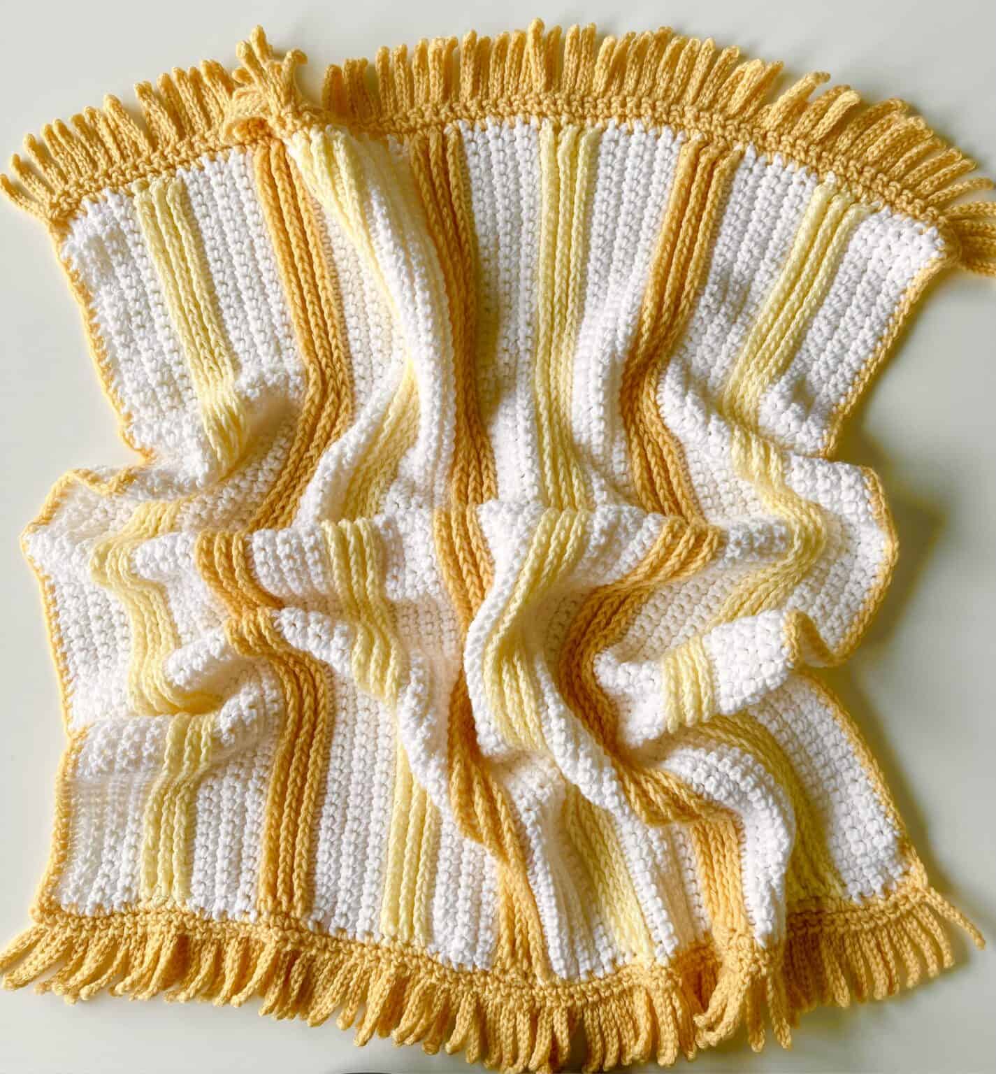 Crochet Sun Baby Stripes Crib Blanket - Daisy Farm Crafts