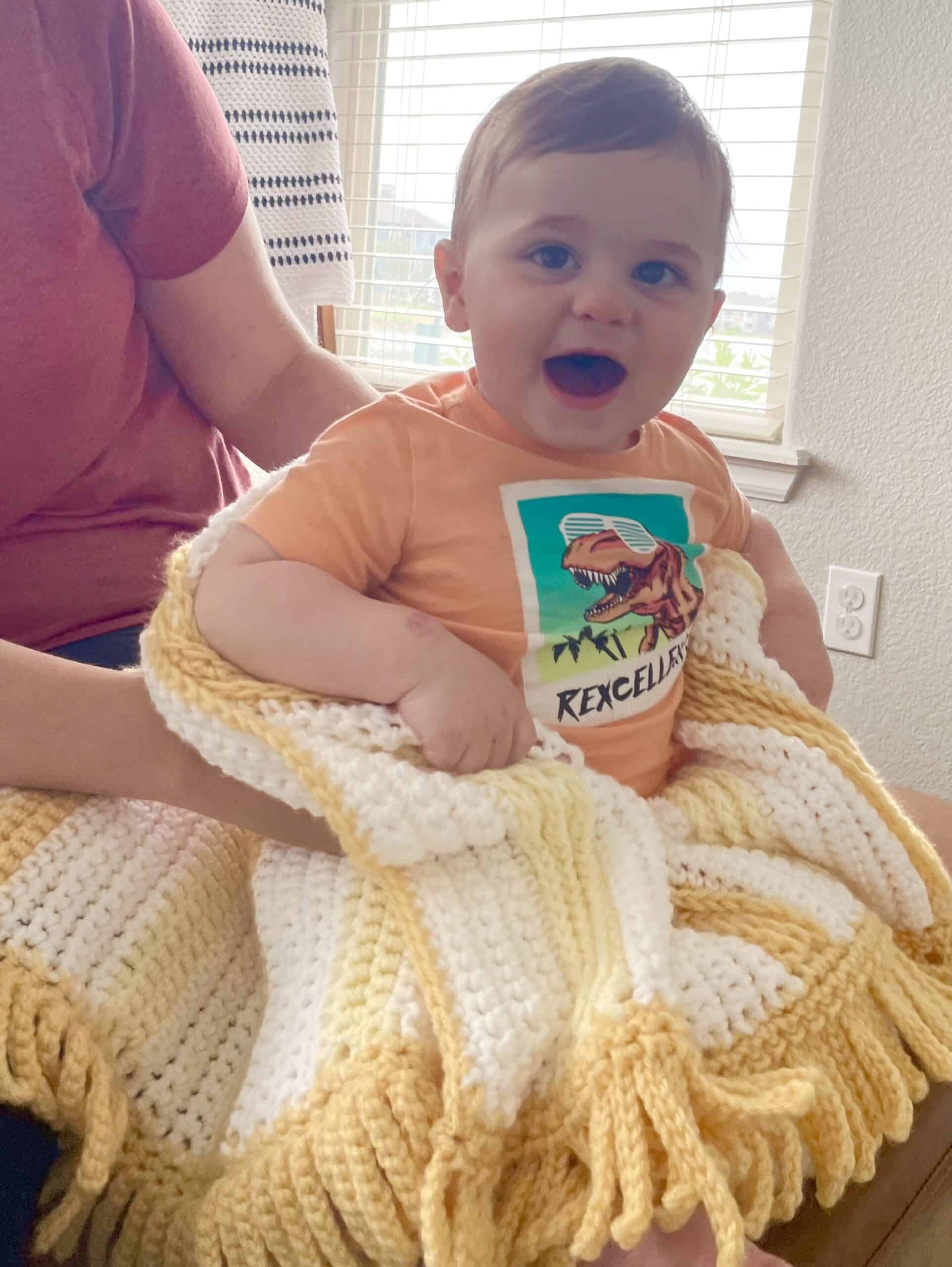 Crochet Sun Baby Stripes Crib Blanket Daisy Farm Crafts