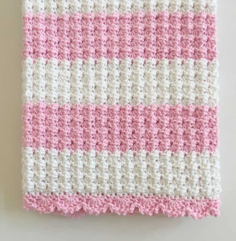 Crochet Flamingo Stripes Baby Blanket - Daisy Farm Crafts